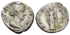 DIVA FAUSTINA I (Died 140).Rome.Denarius. 

Obv : 

Rev : 

Condition : Good very fine. 

Weight : 3.4 gr
Diameter : 18 mm
