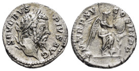 SEPTIMIUS SEVERUS (193-211).Rome.Denarius. 

Obv: SEVERVS PIVS AVG.
Laureate head right.

Rev: P M TR P XV COS III P P.
Victory standing right, with f...