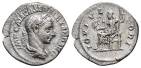 SEVERUS ALEXANDER (222-235).Rome.Denarius. 

Obv : IMP C M AVR SEV ALEXAND AVG.
Laureate and draped bust right.

Rev : IOVI VLTORI.
Jupiter seated lef...