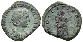 HERENNIA ETRUSCILLA (Augusta, 249-251). Sestertius. Rome.

Obv : HERENNIA ETRVSCILLA AVG.
Draped bust right, wearing stephane.

Rev : PVDICITIA AVG / ...