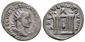 TREBONIANUS GALLUS (252-253). Antoninianus. Antioch.

Obv : IMP C C VIB TREB GALLVS P F AVG / ••.
Radiate and cuirassed bust right.

Rev : SAECVLVM NO...