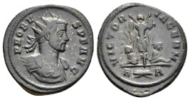 PROBUS (176-182). Antoninianus. Rome.

Obv : PROBVS P F AVG.
Radiate and cuirassed bust right, slight drapery on far shoulder.

Rev : VICTORIA GERM / ...