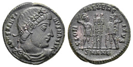 CONSTANTINE I 'THE GREAT' (306-337). Follis. Antioch.

Obv : CONSTANTINVS MAX AVG.
Diademed, draped and cuirassed bust right.

Rev : GLORIA EXERCITVS ...