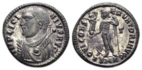 LICINIUS I (308-324). Follis. Kyzikos.

Obv : IMP LICINIVS AVG.
Laureate and cuirassed bust left, holding mappa and sceptre.

Rev : IOVI CONSERVATORI ...