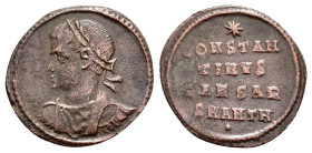 CONSTANTINE II (Caesar, 316-337). Follis. Antioch. 

Obv : Laureate, draped and cuirassed bust left.

Rev : CONSTAN / TINVS / CAESAR / SMANTA.
Legend ...
