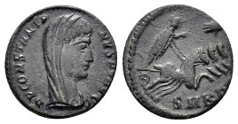 DIVUS CONSTANTINE I. (Died 337).Cyzicus.Follis.

Obv : DV CONSTANTI-NVS PT AVGG.

Rev : SMKΓ.
Constantine I, veiled, draped, riding right in quadriga;...