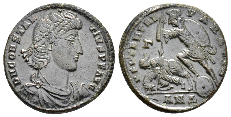 CONSTANTIUS II (337-361). Follis. Antioch.

Obv : D N CONSTANTIVS P F AVG.
Diade...