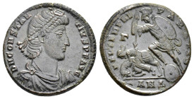 CONSTANTIUS II (337-361). Follis. Antioch.

Obv : D N CONSTANTIVS P F AVG.
Diademed, draped and cuirassed bust right.

Rev : FEL TEMP REPARATIO / ANΔ....