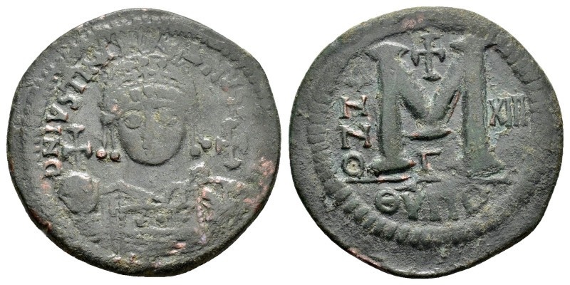 JUSTINIAN I.(527-565).Theopoulis (Antioch). Follis. 

Obv : D N IVSTINIANVS P P ...