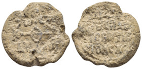 BYZANTINE LEAD SEAL.(Circa 7th-11th Century).Pb.

Weight : 13.3 gr
Diameter : 28 mm