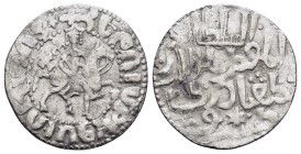 ARMENIA. Hetoum I.(1226-1270).Bilingual issue struck with Kayqubad I. Tram.

Obv : King, with head facing and holding lis-tipped sceptre, on horse p...
