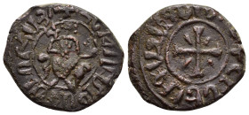 CILICIAN ARMENIA.Hetoum I.(1226-1270).Kardez.

Obv : King enthroned facing, holding lis-scepter and globus-cruciger; star to left.

Rev : Ornate cross...