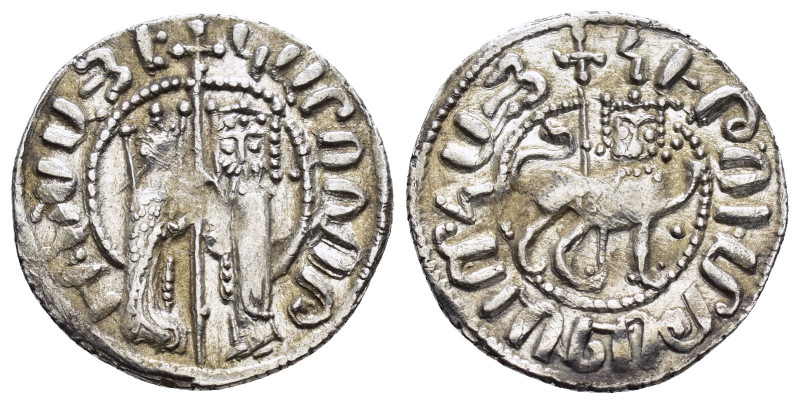 CILICIAN ARMENIA.Hetoum I with Zabel.(1226-1270).Sis.Tram.

Obv : Zabel and Heto...