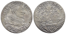 POLAND. Sigismund III Vasa (1587-1632). 6 Groschen (1596). Danzig.

Obv : ·SIGISMVN·III·D:G·REX·PO·M·D·L·.
Crowned and draped bust right.

Rev : ·GROS...