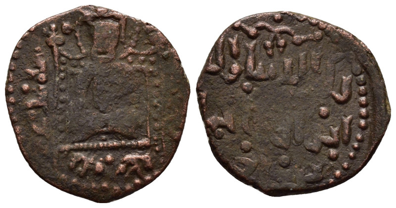 SELJUQ of RUM.Jahanshah, 1220s, AE fals

Obv : Nimbate, cross-legged on throne.
...