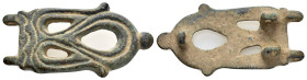 ROMAN BRONZE MILITARY BUCKLE.(1st-2nd century).Ae.

Weight : 18.8 gr
Diameter : 48 mm