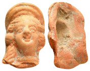 ROMAN HEAD of GODDESS(?).(1st-3rd century).Terracotta.

Weight : 9.0 gr
Diameter : 47 mm