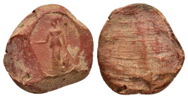 ANCIENT ROMAN TERRACOTTA SEAL / BULLA.(1st-2nd Century).

Weight : 1.5 gr
Diameter : 16 mm