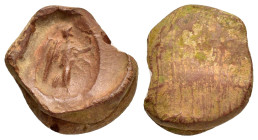 ANCIENT ROMAN TERRACOTTA SEAL / BULLA.(1st-2nd Century).

Weight : 1.6 gr
Diameter : 19 mm