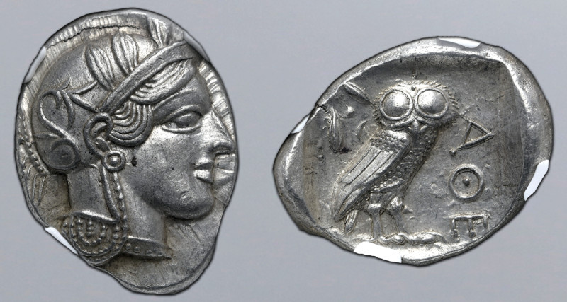 Attica, Athens AR Tetradrachm. Circa 454-404 BC. Head of Athena to right, wearin...