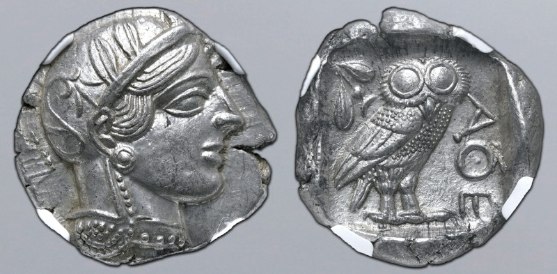 Attica, Athens AR Tetradrachm. Circa 454-404 BC. Head of Athena to right, wearin...