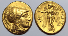 Kingdom of Macedon, Philip III Arrhidaios AV Stater. In the name and types of Alexander III. ‘Teos’, struck under Menander or Kleitos, circa 323-319 B...