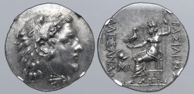 Thrace, Mesembria AR Tetradrachm. In the name and types of Alexander III of Macedon. Circa 150-125 BC. Head of Herakles to right, wearing lion skin he...