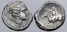 Kings of Skythia, Ataias AR Siglos or Drachm. Persic Standard. Kallatis(?), circa 345-339 BC. Head of Artemis to right, bow and quiver over shoulder /...