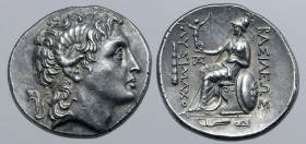 Bithynia, Kios AR Tetradrachm. In the name and types of Lysimachos of Thrace. Circa 280-250 BC. Diademed head of the deified Alexander to right, with ...