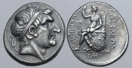 Kings of Bithynia, Nikomedes I AR Tetradrachm. Nikomedia, circa 265-255 BC. Diademed head to right / Artemis-Bendis seated to left on rock, holding tw...