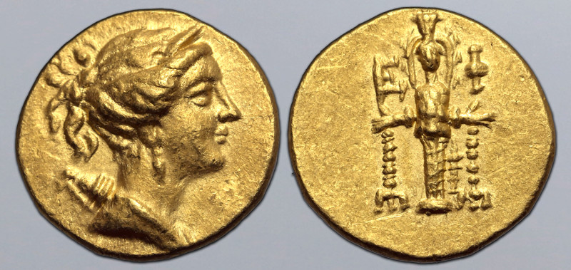 Ionia, Ephesos AV Stater. Circa 155-140 BC. Draped bust of Artemis to right, wea...