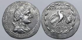Troas, Abydos AR Tetradrachm. Circa 80-70 BC. Iphiados, magistrate. Draped bust of Artemis to right, wearing stephanos; bow and quiver over shoulder /...
