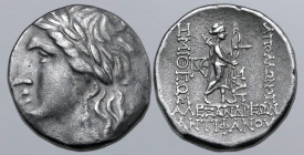 Troas, Alexandreia AR Tetradrachm. Dated CY 236 = 65/4 BC. Antiphanos, magistrate. Laureate head of Apollo to left / Apollo Smintheus standing to righ...