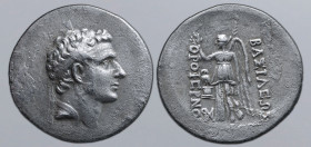 Kings of Cappadocia, Orophernes AR Tetradrachm. Priene, circa 159-157 BC. Diademed head to right / Nike standing to left, holding wreath and palm; ΒΑΣ...