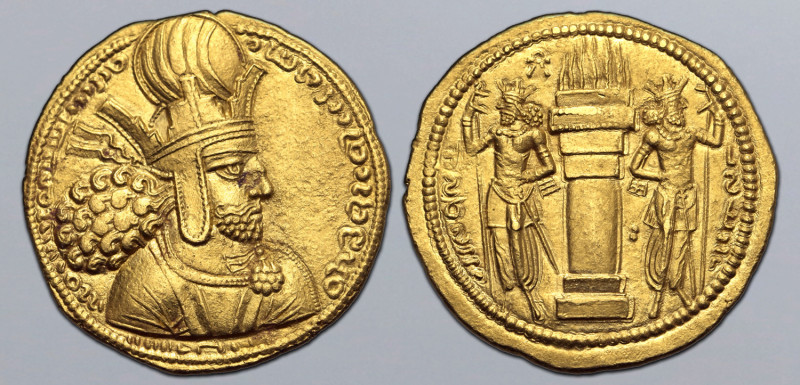 Sasanian Kingdom, Shapur I AV Dinar. Mint I ("Ctesiphon"), Phase 2, circa AD 260...