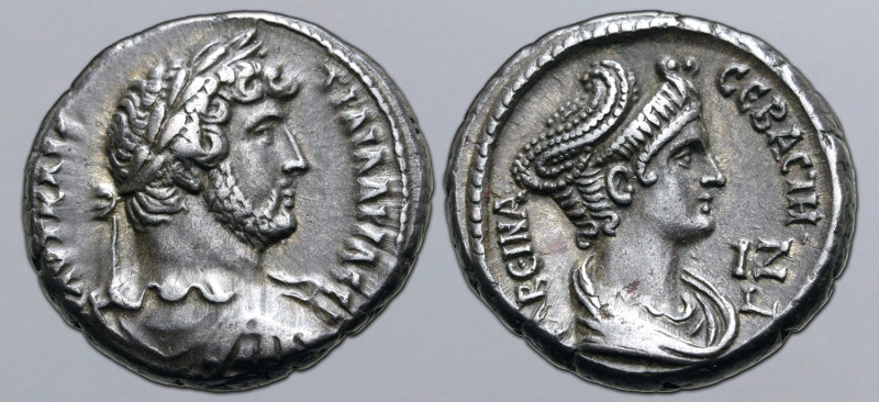 Hadrian and Sabina (wife of Hadrian) BI Tetradrachm of Alexandria, Egypt. Dated ...