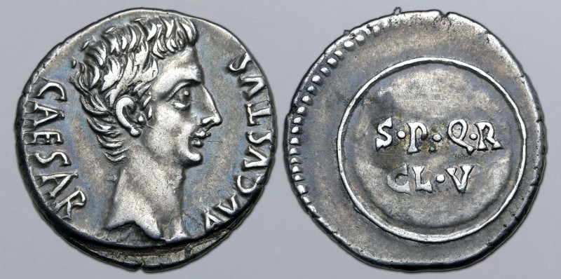 Augustus AR Denarius. Uncertain Spanish mint (Colonia Caesaraugusta?), 19-18 BC....