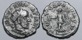 Jotapian AR Antoninianus. Nicopolis Seleuciae, AD 248-249. IMP M F RV IO[T]APIANVS, radiate and cuirassed bust to right / VICTORIA AVGV, Victory advan...