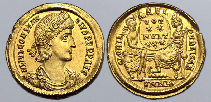 Constantius II AV Solidus. Nicomedia, AD 340-351. FL IVL CONSTANTIVS PERP AVG, l...