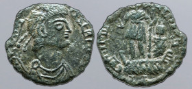 "Censeris" Æ 18mm. Uncertain (British?) mint, circa AD 354-358. [..]NSERI[..], diademed, draped and cuirassed bust to right / COHTATI[...]S, emperor s...
