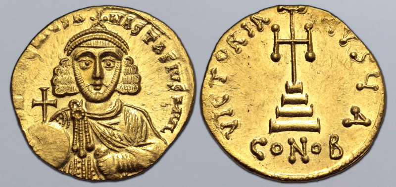 Anastasius II Artemius AV Solidus. Constantinople, AD 713-715. ∂ N ARTЄMIЧS ANAS...