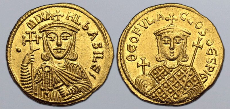 Michael I Rhangabe, with Theophylactus, AV Solidus. Constantinople, AD 811-813. ...