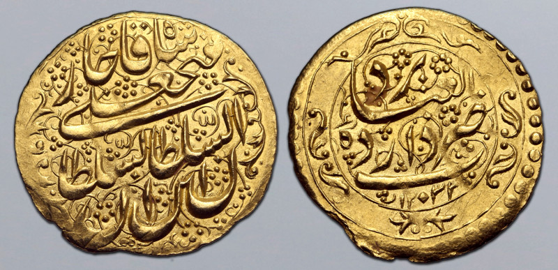 Qajars, Fath 'Ali Shah AV Toman. Type W. Dar al-Ibadat Yazd mint, AH 1232 = AD 1...