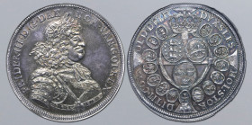 Denmark, Kingdom. Frederik III AR 1 Speciedaler. Copenhagen (Den Kongelige Mønt) mint, 1668. FRIDER • III • D • G • DAN • NOR • VAN • GOT • REX •, lau...