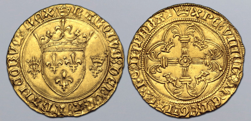 France, Kingdom. Charles VII 'le Victorieux' (the Victorious) AV Écu d'or à la c...