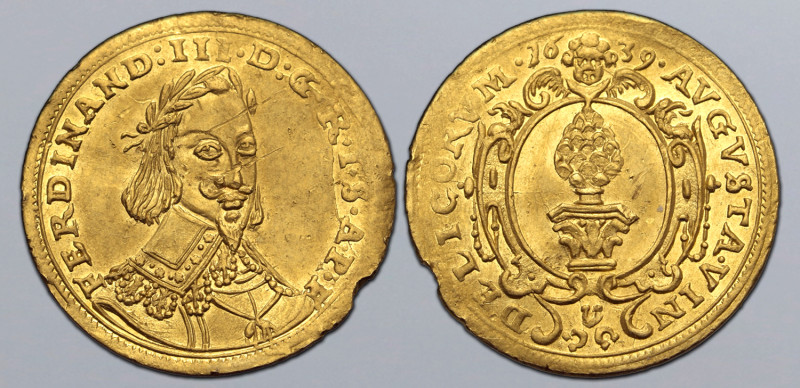 German States, Augsburg (Free City) AV Ducat. In the name of Ferdinand III (Holy...
