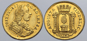 German States, Augsburg (Free City) AV Ducat. In the name of Josef II (Holy Roman Emperor). 1767. Dies by Jonas Peter Thiebaud. IOSEPHUS II • D • G • ...