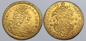German States, Bayern (Bavaria, Electorate). Maximilian II Emanuel AV Goldgulden. 1702. M • E • V • B & P • S • D • C • P • R • S • R • I • A & E • L ...