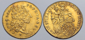 German States, Bayern (Bavaria, Electorate). Karl Albrecht AV 1/2 Carolin. 1730. C • A • V • B • &P • S • D • C • P • R • S •R • I •A • &E • L •L •, h...