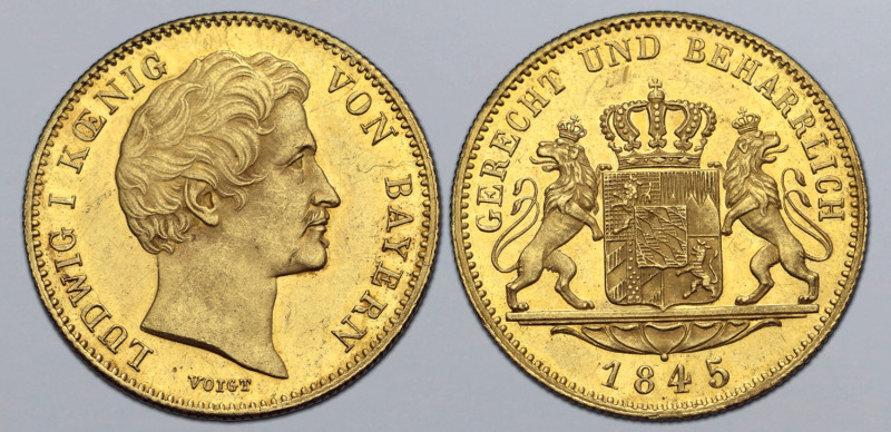 German States, Bayern (Bavaria, Kingdom). Ludwig I AV Ducat. 1845. Dies by C. Vo...